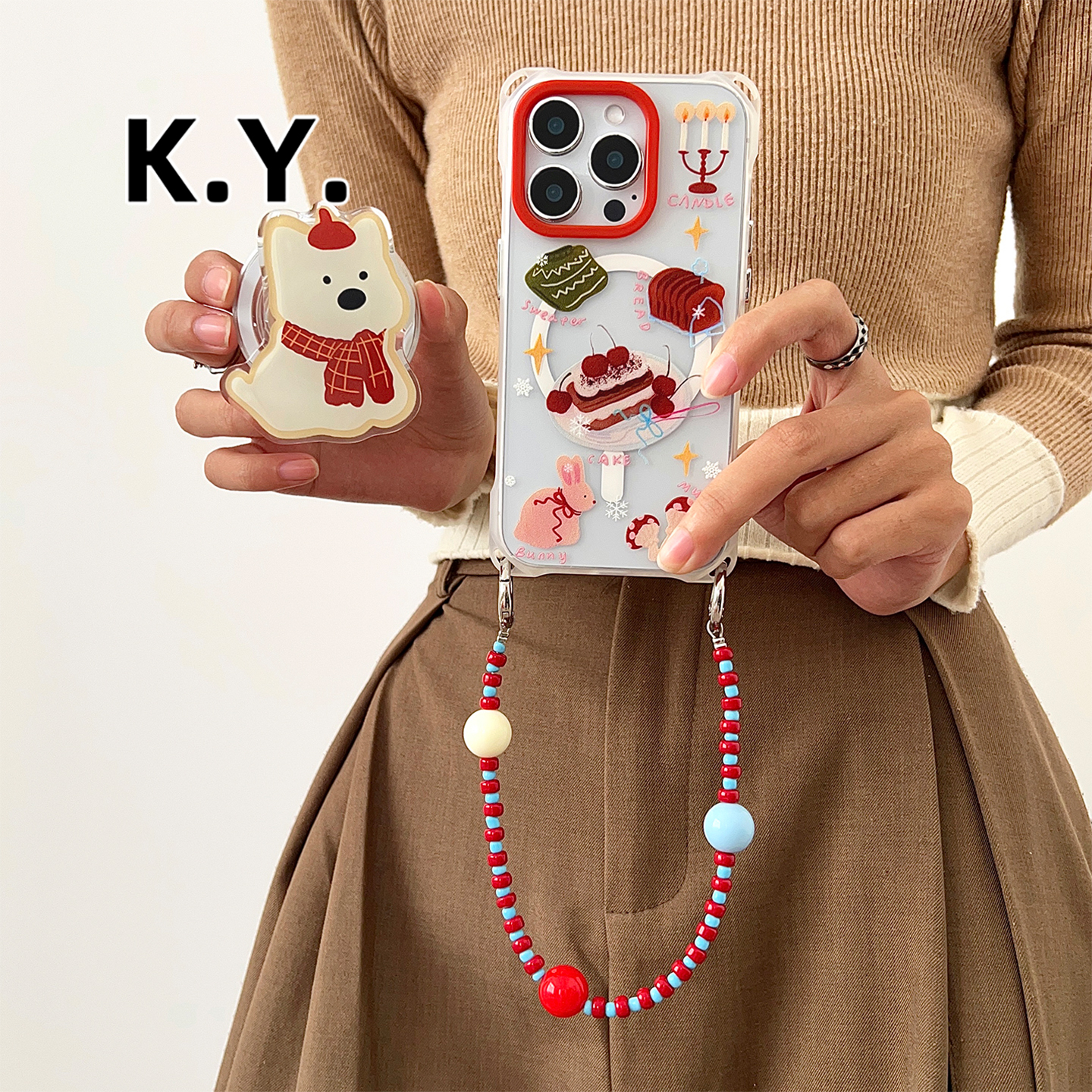 新款苹果17PRO磁吸手机壳带挂绳适用于华为mate60斜挎可背卡通小狗14PROMAX保护壳小米15ULTRA防摔硬壳VIVO女