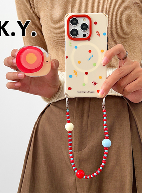 新款苹果17promax磁吸手机壳带挂绳适用于华为mate60PRO斜挎可背15PRO蜗牛磁吸支架保护壳VIVOX200ULTRA防摔