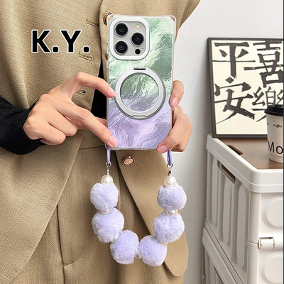 苹果手机壳带挂绳四角开孔防摔