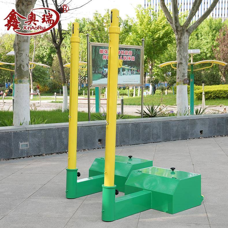 齿轮升降羽毛球网架多用柱配重稳户外球架8合一沙滩排球网架子