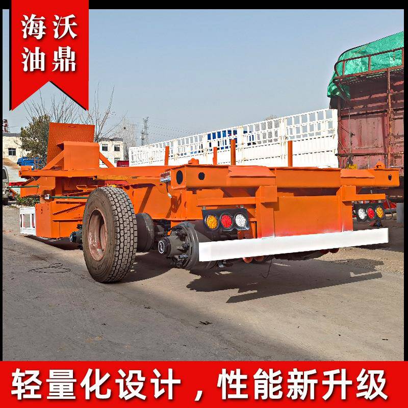 供骨架后翻集装箱大鹅颈两轴骨架车20英尺一体式骨架后翻半挂车