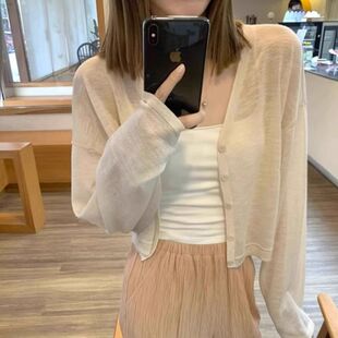 法式防晒开衫女薄款夏季吊带裙外搭罩衫冰丝小外套坎肩空调衫披肩