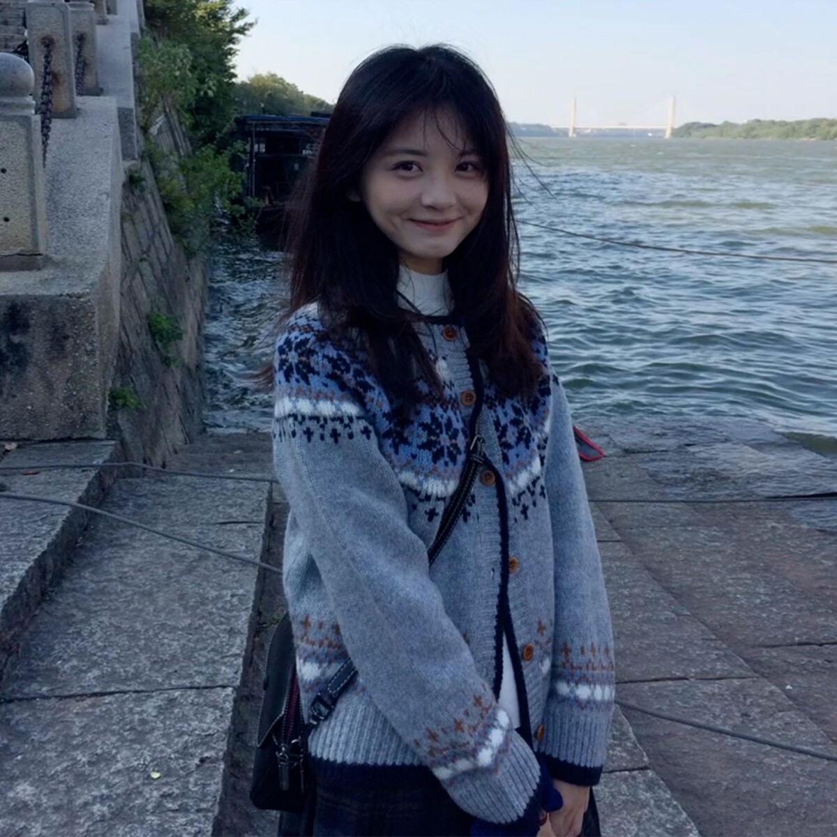 2025新款复古费尔岛毛衣初冬外套女秋冬季宽松慵懒风针织开衫上衣