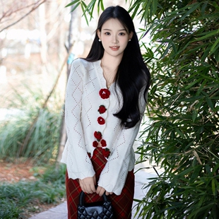 新年战袍姐系贵感红色连衣裙子女冬季2026超火穿搭一整套装长裙