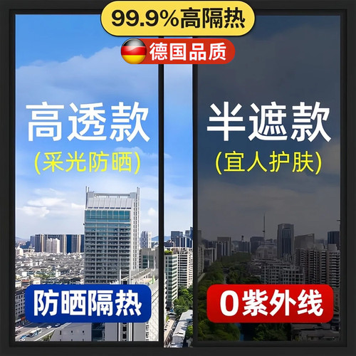 【防晒隔热膜】窗户玻璃贴纸防窥