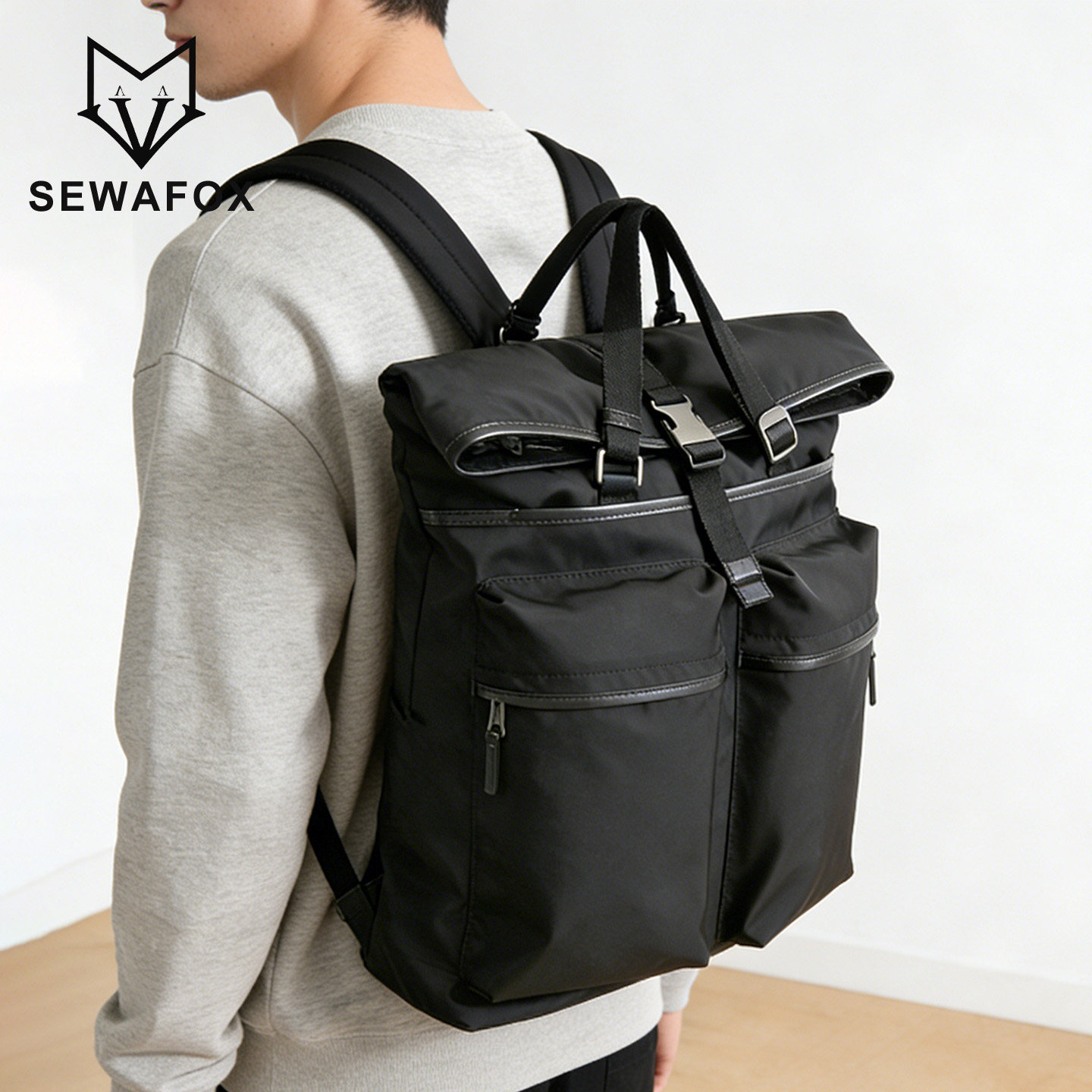 大容量双肩包男女通勤包多功能商务手提包休闲背包防水电脑包男款