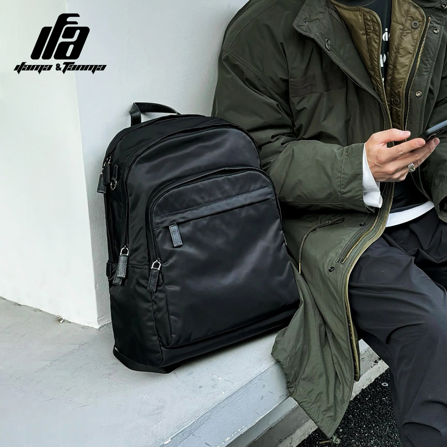 IFAMA&TANMA简约通勤双肩包男