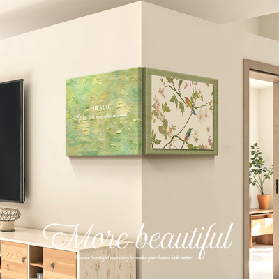 喜上眉梢转角挂画客厅装饰画