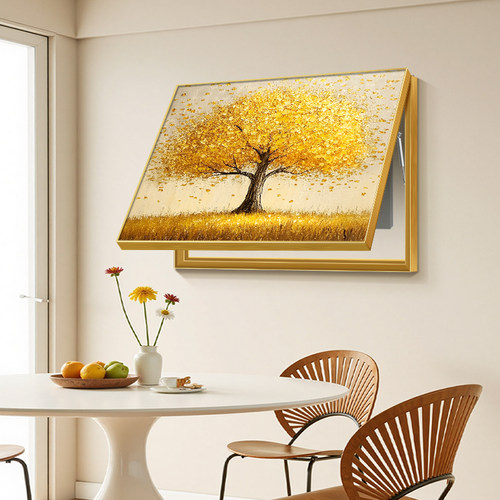 黄金发财树免打孔电表箱挂画