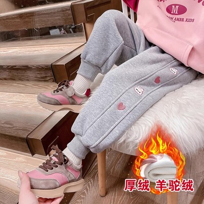 莉佳妍网红女童加绒运动裤子洋气