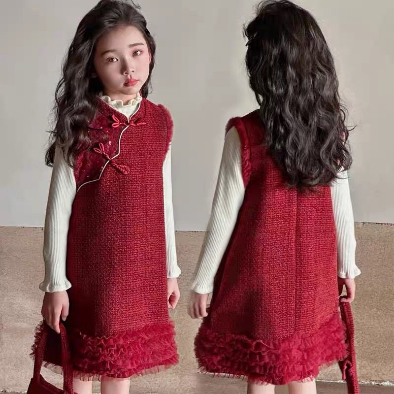 女童冬季套装国风旗袍裙子新年服冬装背心裙儿童洋气巨好看连衣裙,童装/婴儿装/亲子装,套装,淘宝优惠券,粉丝福利购,淘宝优惠卷