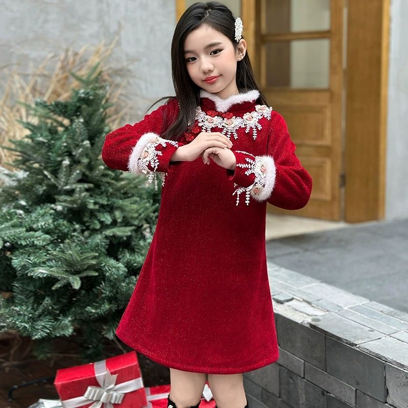 女童旗袍裙新年连衣裙新中式礼服