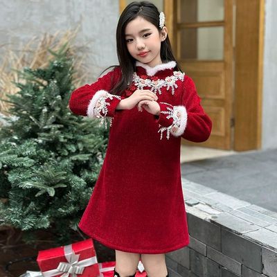 女童旗袍裙新年连衣裙新中式礼服