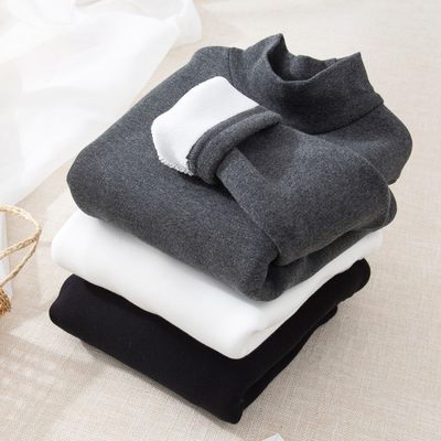 儿童打底衫加绒半高领男童保暖