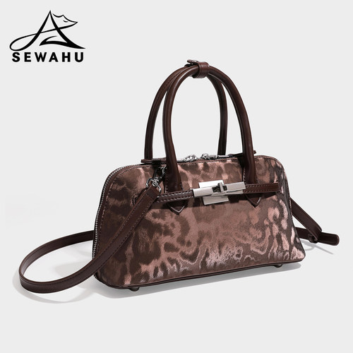 SEWAHU秋冬新款豹纹手提包大容量