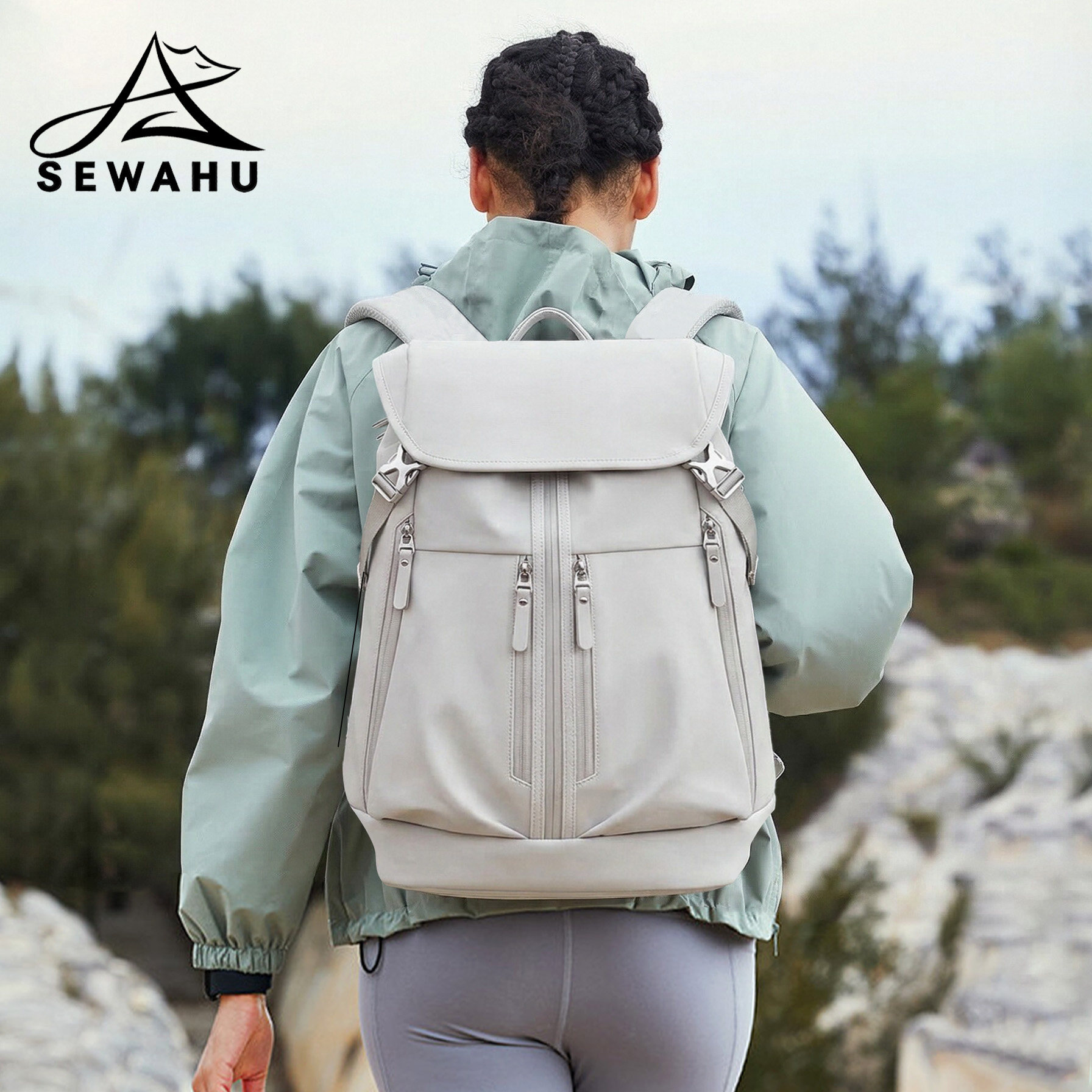 2026新款大容量旅行轻便双肩包女通勤电脑背包男户外防水登山书包