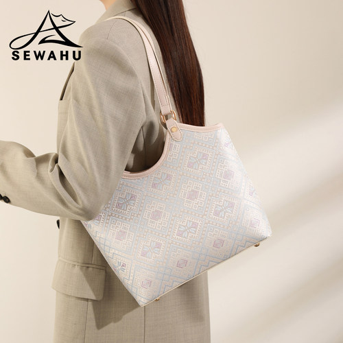 SEWAHU壮锦托特包秋冬新款大容量
