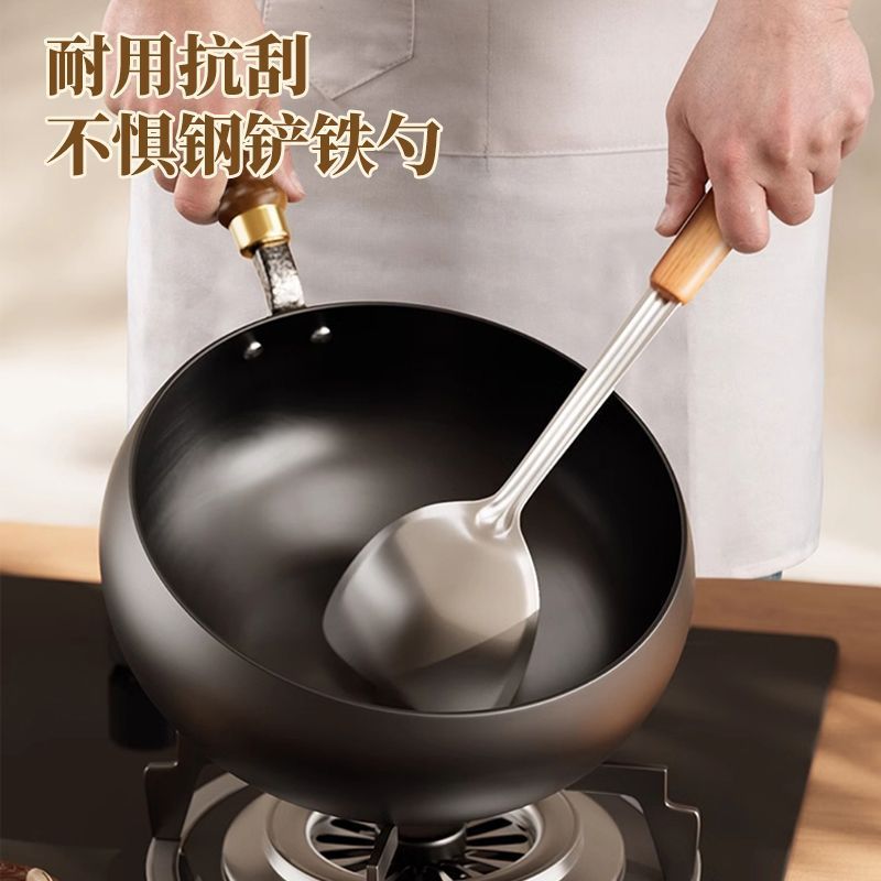章丘大肚锅家用炒菜锅涂