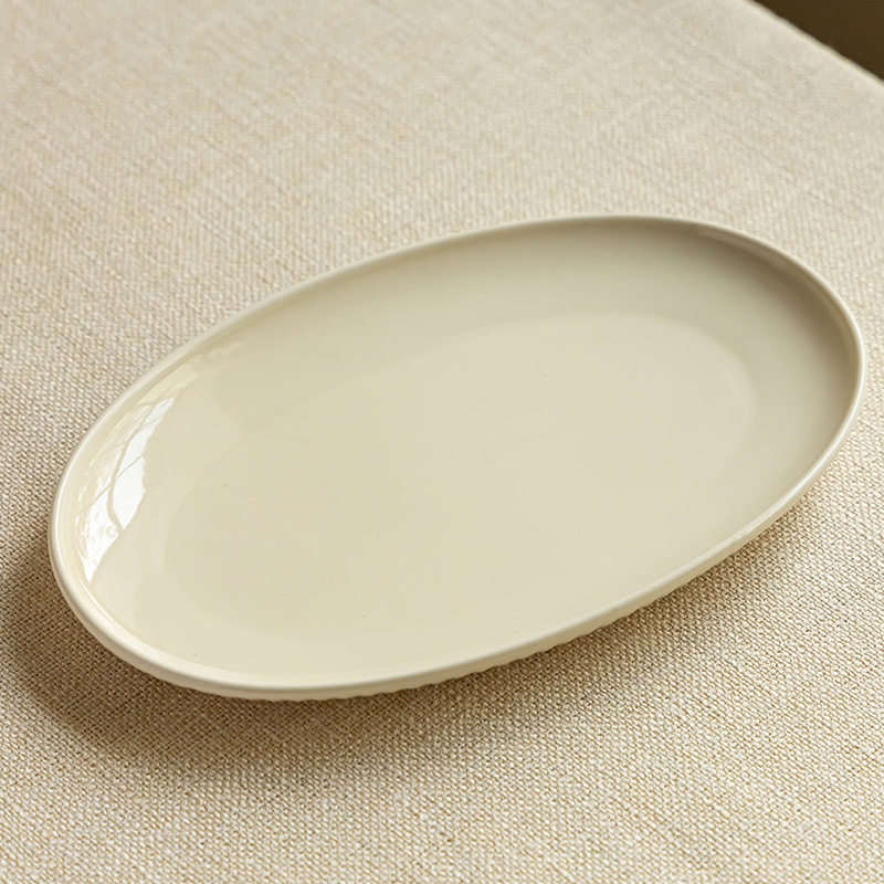 椭圆鱼盘陶瓷盘子家用饺