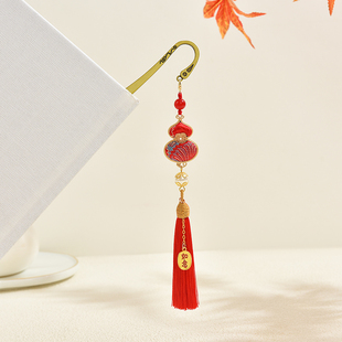 免费刻字可定制LOGO宋韵书签仿宋锦布手工贴布成品书签国风原创设计送同学送国外友人送领导谢师礼会议小礼品