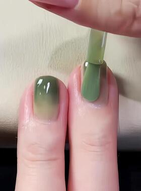 冬日一抹绿 古风感拉满~twomoons美甲指甲油2025新款免烤快干持久