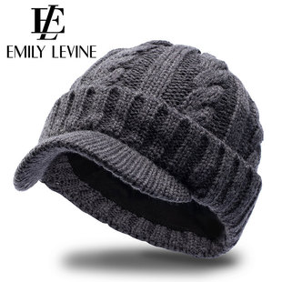 羊毛针织帽子男款2025新款冬季保暖女加绒加厚防寒毛线帽护耳帽潮