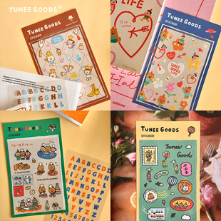 饰DIY 手帐邮戳美食原创插画PVC纸异形装 TUNEE GOODS可爱日常贴纸