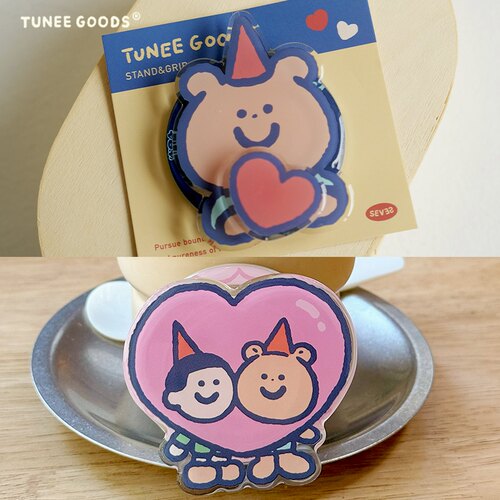 TUNEE GOODS爱心贴贴小熊 旋转手机支架 磁吸/伸缩气囊支架