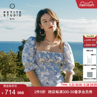 新中式 Petite 24夏 Aniston古韵青花直筒连衣裙 Studio 胶囊系列