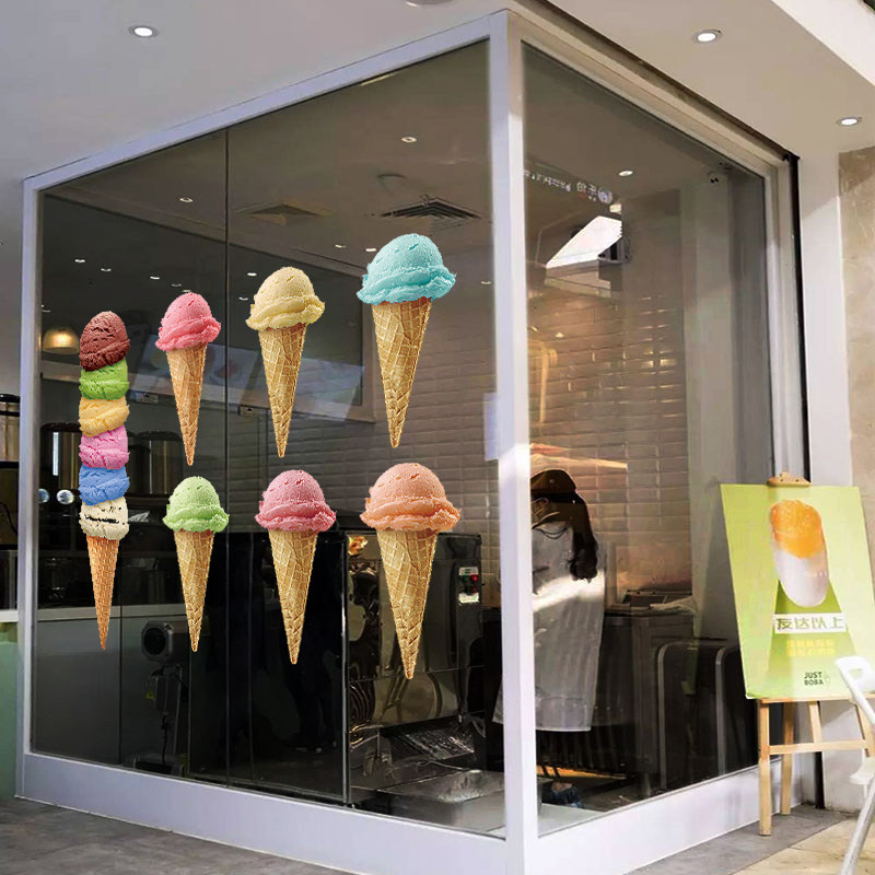 个性冷饮创意贴饰两面彩色静电膜