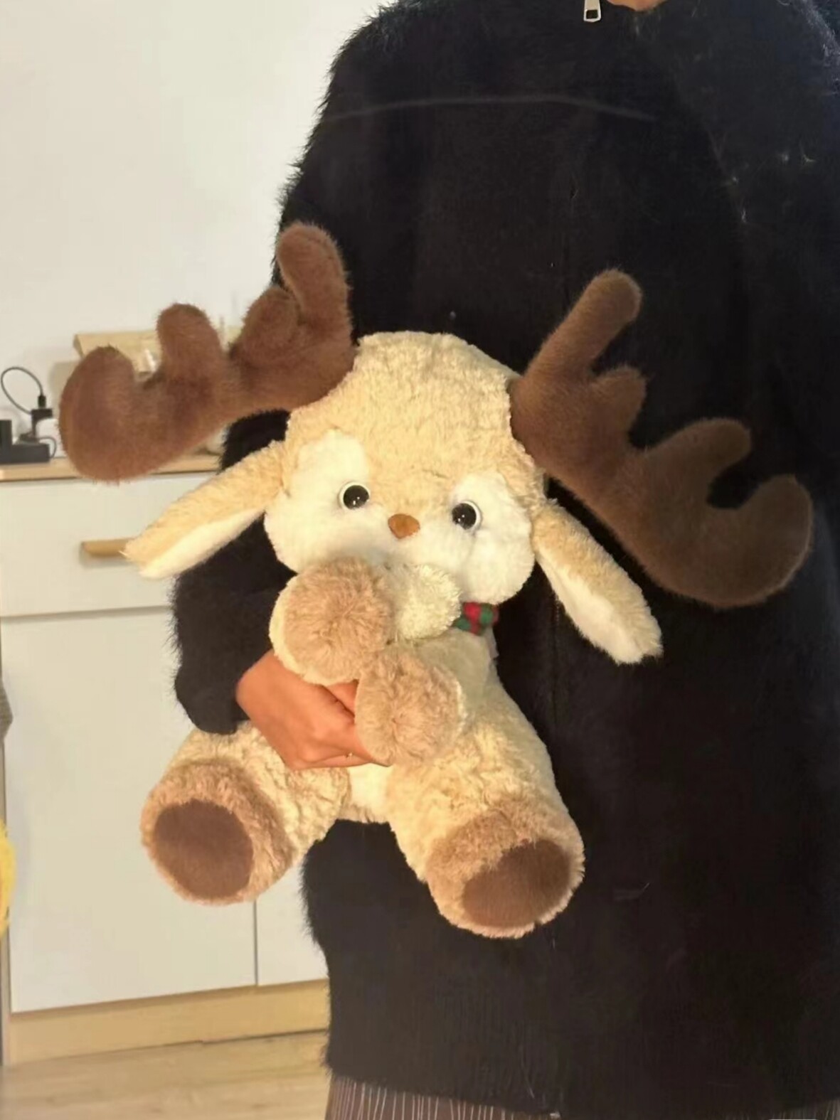 작은 엘크 진정 인형 플러시 귀여운 잠자는 베개 인형 장식품 소년과 소녀를 위한 생일 선물