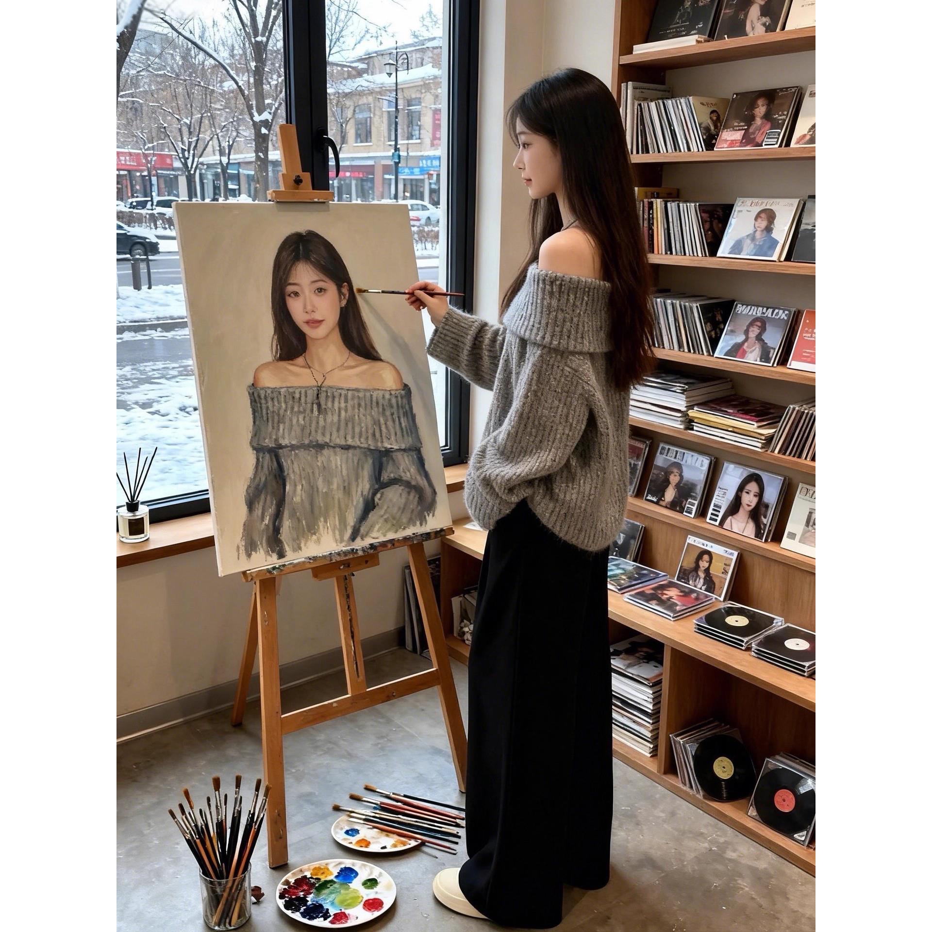 【免费试穿】毛衣阔腿裤子两件套