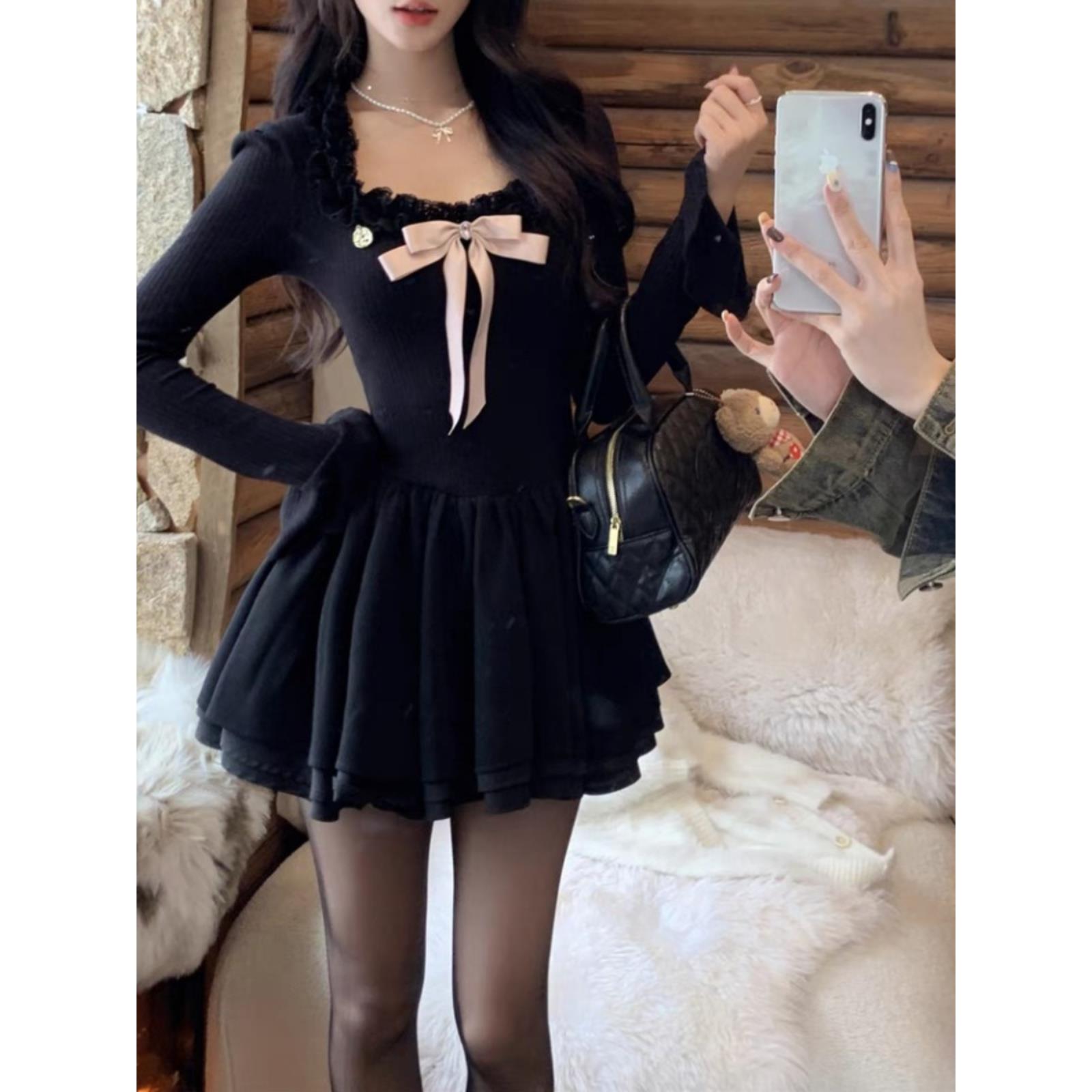 温柔风甜美漂亮独特短裙子女