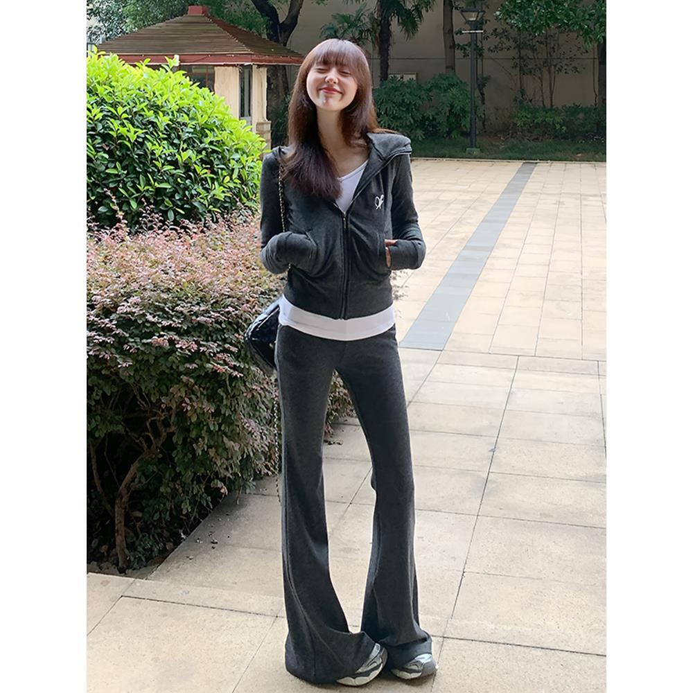 休闲运动风卫衣套装女春季