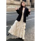 早春穿搭一整套2026新款 连衣裙两件套 韩系气质富家千金感西服套装