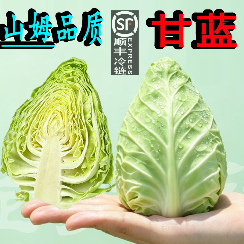 顺丰掌中宝沙拉小翡翠甘蓝牛心新鲜现摘脆嫩生吃蔬菜莲卷原颗甘兰