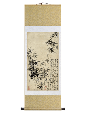 郑板桥墨竹图客厅装饰画竹子挂画