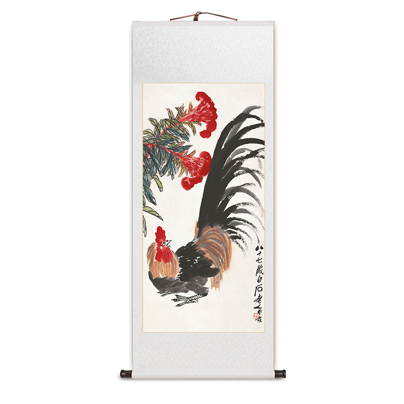 名家齐白石葫芦图书房茶室壁画