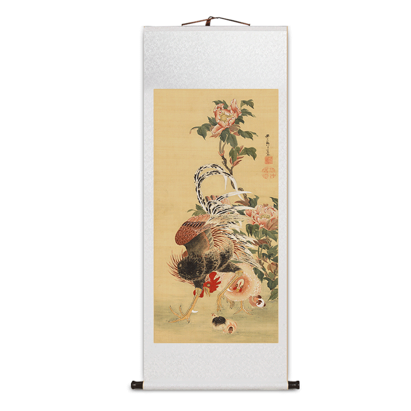 左西鸡鸣富贵图雄鸡图客厅装饰画