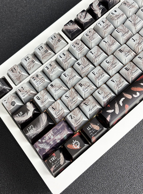 CLT羽毛主题机械键盘键帽金属漆PBT原厂热升华适配ev63迈从小蜜蜂