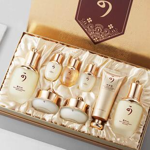 蓝尼芳套鹿茸提拉八件可妈妈补水保湿 胶原蛋白紧致淡化细纹护肤品