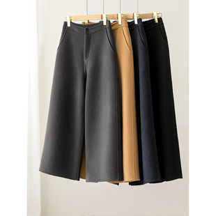 秋冬女 强烈安利 九分裤 100羊毛手工双面呢阔腿裤 KZ0085 太美了