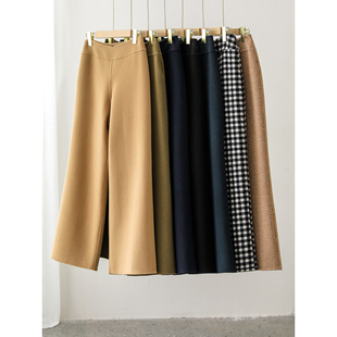 KZ0084 秋冬女 镇店神裤 纯羊毛加厚宽松遮肉双面呢直筒阔腿裤