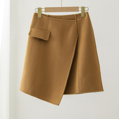 气质减龄感~高支羊毛羊绒 细腻双面呢半身裙短裙女秋冬新款QZ0021