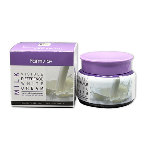香港直邮韩国Farmstay法曼媞牛奶提亮面霜100g