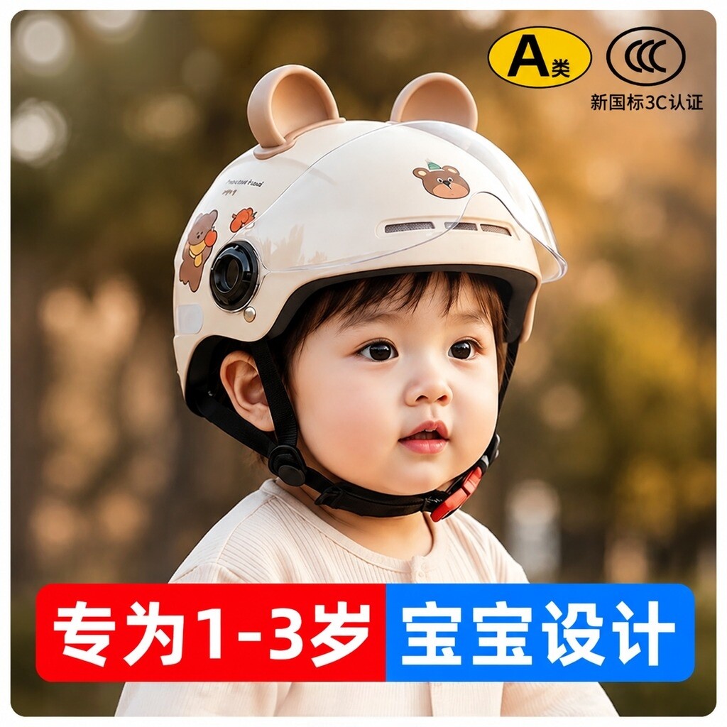 儿童头盔1到3岁宝宝电动车婴幼儿3c认证自行车安全帽小童专用2岁