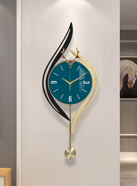 创意网红立体鹿头挂钟时尚简约家用客厅餐厅酒店寓意潮流挂墙钟表