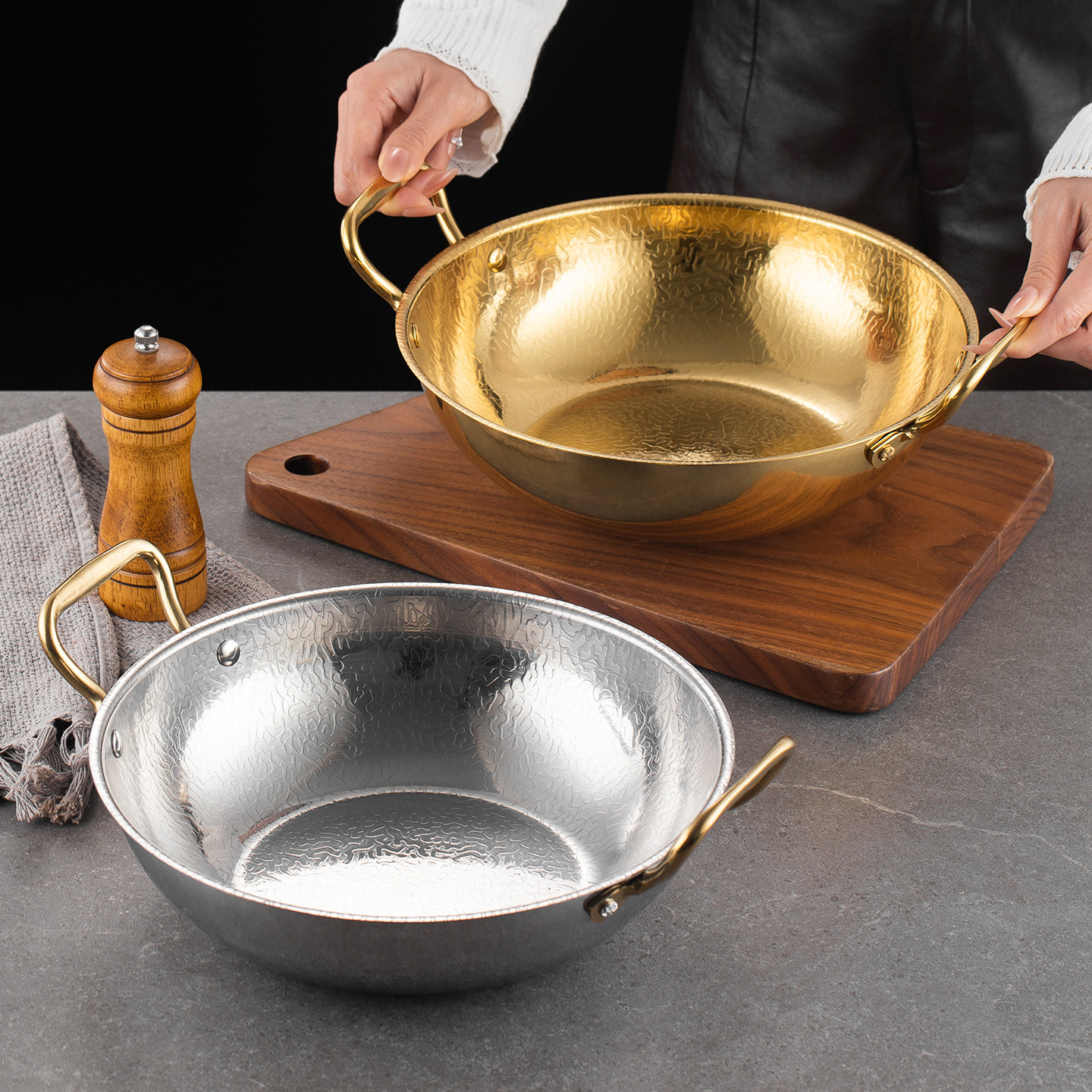 不锈钢雪花纹海鲜汤锅水煮鱼酸菜鱼盆商用大容量电磁炉燃气灶通用