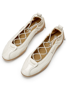 27QUAI GROSMOTT X-Training月光白胎牛皮绑带芭蕾玛丽珍单鞋新款