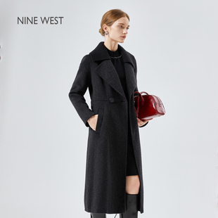 双排扣长款 Nine 毛呢大衣女2025秋冬新款 玖熙商场同款 风衣 West